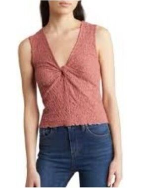 Madewell Textured Knit Top in Rust